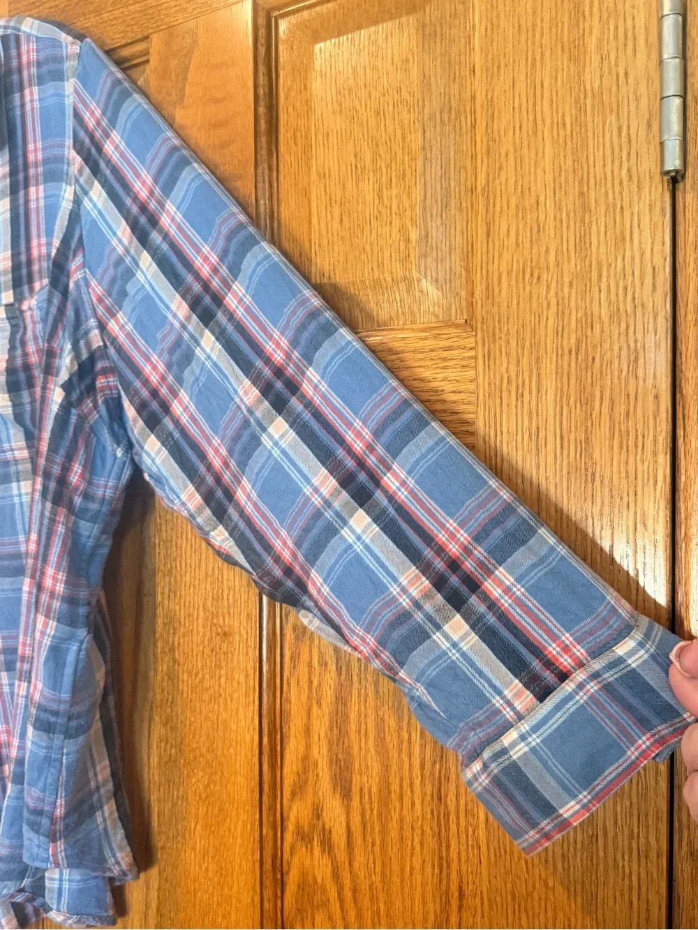 Levi's Blue and Red Plaid Button-Down Shirt Boyfriend Fit